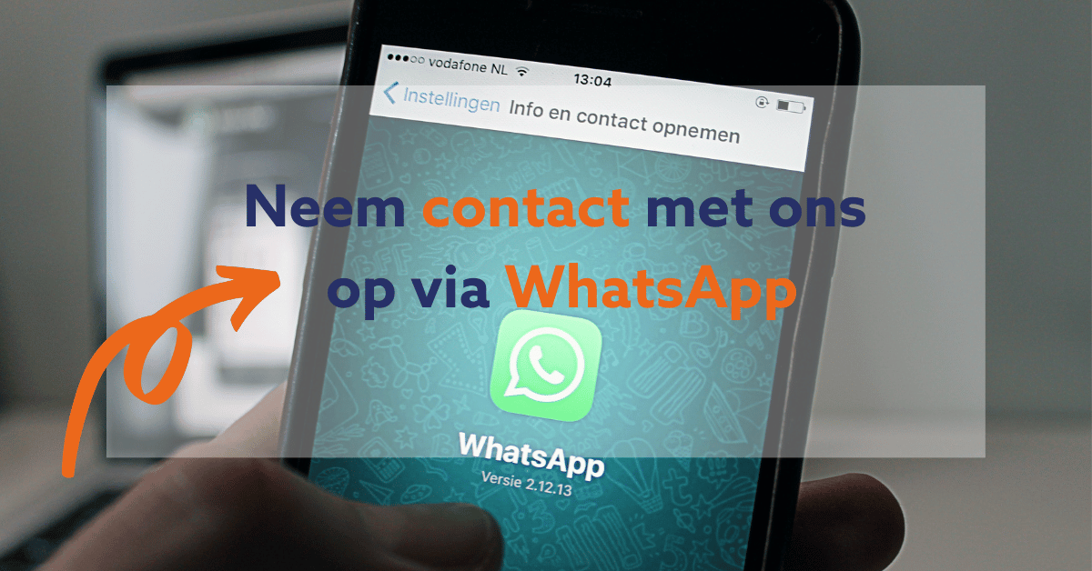 neem contact met ons op via WhatsApp